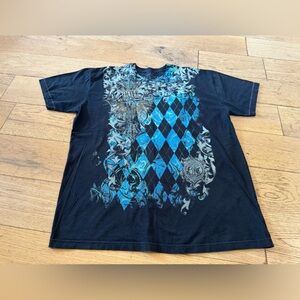 Filter Grunge Blue and Black Graphic T-Shirt Men’s‎ Sz 2XL